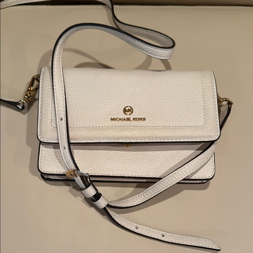 Michael Kors Cream Leather Crossbody